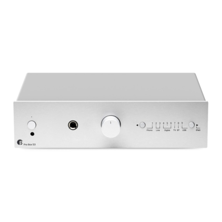 Pro-Ject Pre Box S3, kompakte Vorstufe, silber in der Gruppe Heim-Audio / Verstärker / Stereo-Vorverstärker bei BRL (102PREBOXS3S)