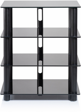 Norstone Epur 4, schwarzes HiFi-Rack mit schwarzen Glasböden in der Gruppe Heim-Audio / Zubehör / HiFi-Racks & Medienmöbel bei BRL (143EPUR4B)