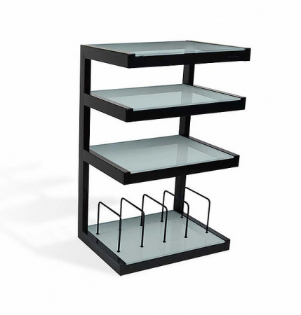 Norstone Esse Hifi Vinyl, mattschwarz mit weiß satinierten Böden in der Gruppe Heim-Audio / Zubehör / HiFi-Racks & Medienmöbel bei BRL (143ESSEHIFIVWHB)