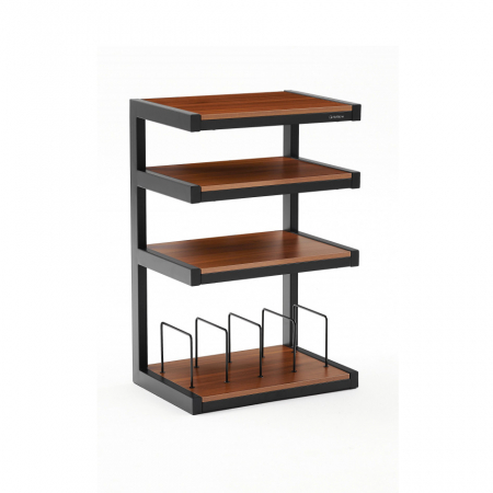 Norstone Esse Hifi Vinyl, mattschwarz mit Walnussböden und Vinylfach in der Gruppe Heim-Audio / Zubehör / HiFi-Racks & Medienmöbel bei BRL (143NORESSHFVBKWN)