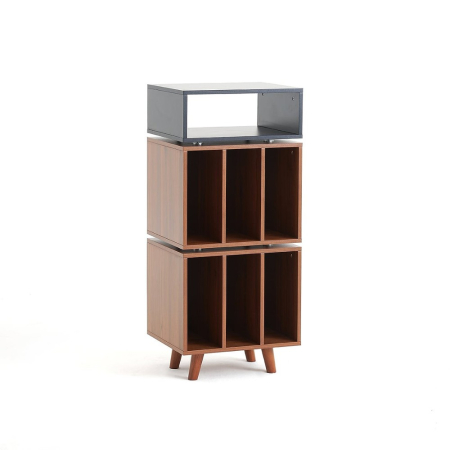 Norstone Stockholm 1100, schwarz/Nussbaum in der Gruppe Heim-Audio / Zubehör / HiFi-Racks & Medienmöbel bei BRL (143NORSTO110ABSWN)