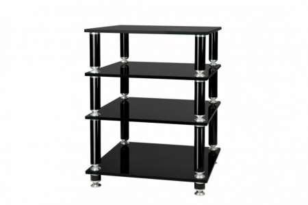 Norstone Stäbbl Hifi, schwarze Stereo-Bank mit schwarzen Regalböden in der Gruppe Heim-Audio / Zubehör / HiFi-Racks & Medienmöbel bei BRL (143STABBLHIFIBS)