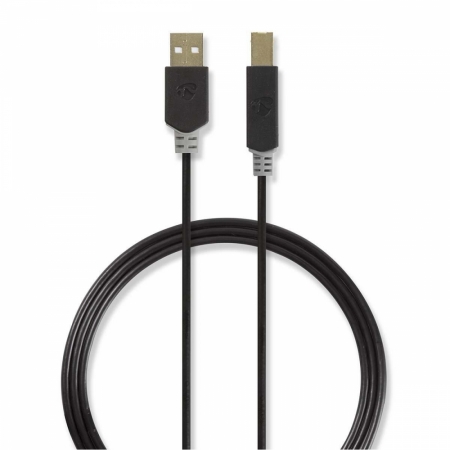 Nedis USB 2.0 USB-A-Stecker auf USB-B-Stecker in der Gruppe Heim-Audio / Kabel / Digitalkabel bei BRL (176CCBW60100ATVAR)