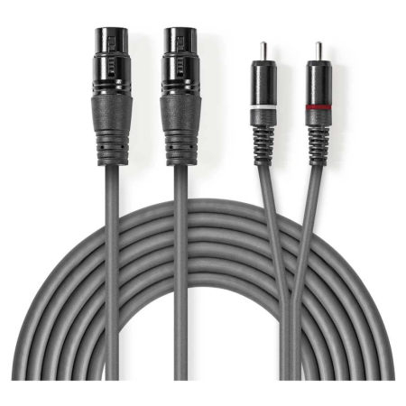 Nedis XLR-Kabel, XLR-Buchse - RCA-Stecker 1.5 m in der Gruppe Heim-Audio / Kabel / Analogkabel bei BRL (176COTH15230GY15)