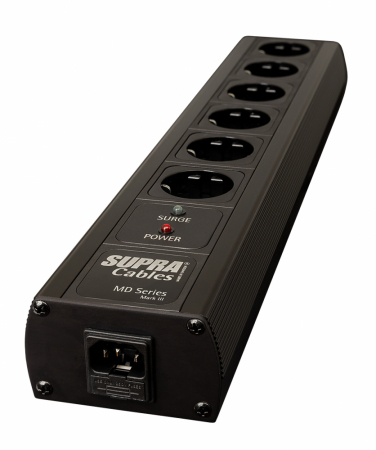 Supra MD06-SPC MK3.1 Steckdosenleiste mit Überspannungsschutz, Black Edition in der Gruppe Heim-Audio / Zubehör / Netzfilterung bei BRL (215MD06SPBK)