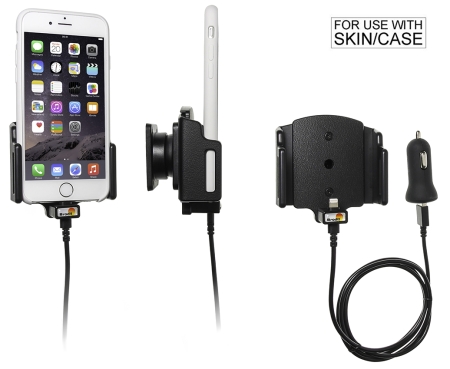 Brodit Aktivhalterung mit USB-Kabel und Zigarettenanzünder-Adapter, Apple iPhone 6/6S/7/8/SE 2nd Gen 2020/X/Xs in der Gruppe Car-HiFi / Smartphone im Auto / Handyhalterungen bei BRL (240521666)