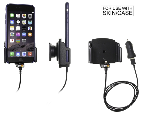 Brodit Aktivhalterung mit USB-Kabel und Zigarettenanzünder-Adapter, Apple iPhone 11/11 Pro/6 Plus/6S Plus/7 Plus/8 Plus/X/XR/Xs/Xs Max in der Gruppe Car-HiFi / Smartphone im Auto / Handyhalterungen bei BRL (240521667)