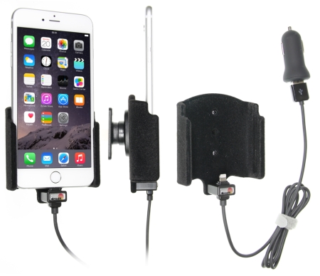 Brodit Aktivhalterung mit USB-Kabel und Zigarettenanzünder-Adapter, Apple iPhone 6S Plus/7 Plus/8 Plus/Xs Max in der Gruppe Car-HiFi / Smartphone im Auto / Handyhalterungen bei BRL (240521804)