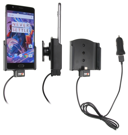 Brodit Aktivhalter mit USB-Kabel und Zigarettenanzünderadapter, OnePlus 3/3T in der Gruppe Car-HiFi / Smartphone im Auto / Handyhalterungen bei BRL (240521905)