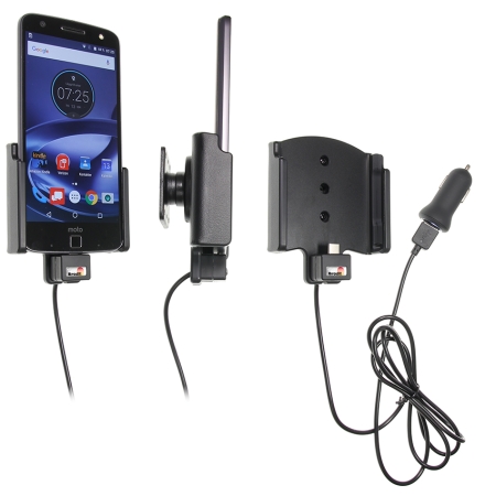 Brodit Aktivhalter mit USB-Kabel und Zigarettenanzünderadapter, Motorola Moto Z Force Droid in der Gruppe Car-HiFi / Smartphone im Auto / Handyhalterungen bei BRL (240521912)