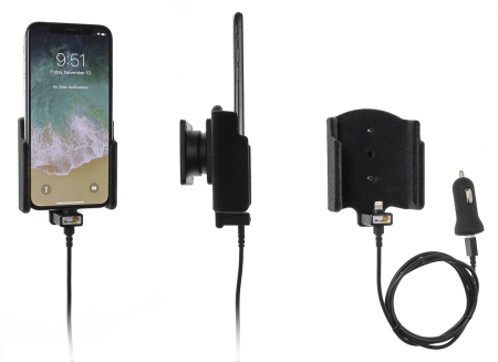 Brodit Aktivhalter mit USB-Kabel und Zigarettenanzünderadapter, Apple iPhone X/Xs in der Gruppe Car-HiFi / Smartphone im Auto / Handyhalterungen bei BRL (240521997)