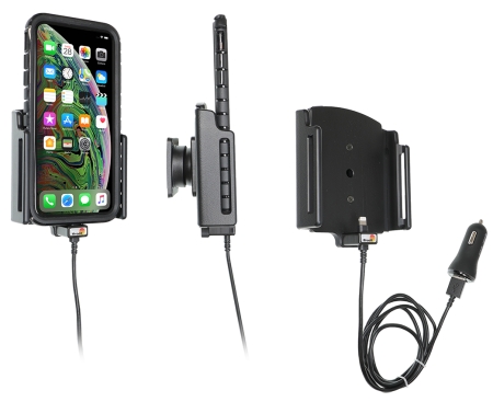 Brodit Aktivhalter mit USB-Kabel und Zigarettenanzünder-Adapter, Apple iPhone 11 Pro Max/Xs Max in der Gruppe Car-HiFi / Smartphone im Auto / Handyhalterungen bei BRL (240721083)