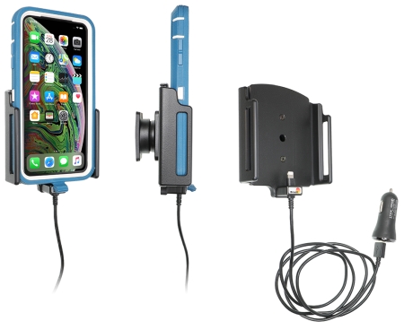 Brodit Aktivhalter mit USB-Kabel und Zigarettenanzünder-Adapter, Apple iPhone 11/11 Pro/11 Pro Max/Xs Max in der Gruppe Car-HiFi / Smartphone im Auto / Handyhalterungen bei BRL (240721084)