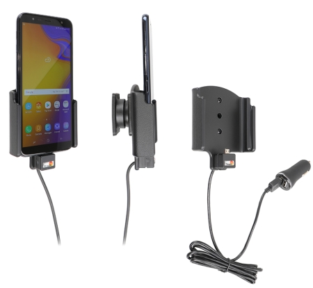 Brodit Aktivhalter mit USB-Kabel und Zigarettenanzünder-Adapter, Samsung Galaxy J4+ (SM-J415) in der Gruppe Car-HiFi / Smartphone im Auto / Handyhalterungen bei BRL (240721086)