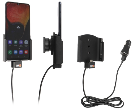 Brodit Aktivhalter mit USB-Kabel und Zigarettenanzünder-Adapter, Samsung Galaxy A50 (SM-A505) in der Gruppe Car-HiFi / Smartphone im Auto / Handyhalterungen bei BRL (240721142)