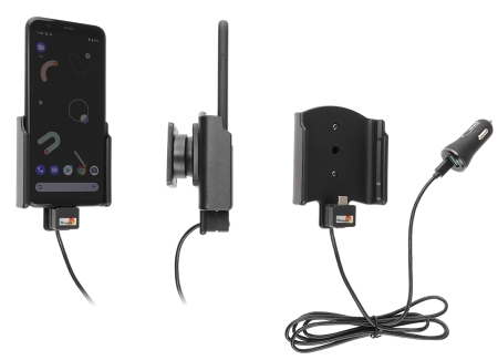 Brodit Aktivhalter mit USB-Kabel und Zigarettenanzünder-Adapter, Google Pixel 4 in der Gruppe Car-HiFi / Smartphone im Auto / Handyhalterungen bei BRL (240721176)
