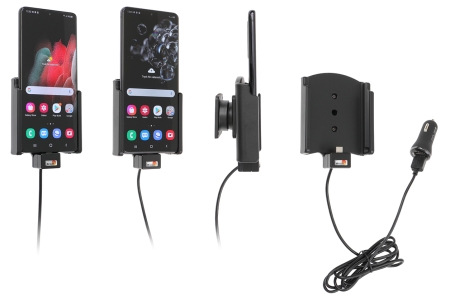 Brodit Aktivhalter mit USB-Kabel und Zigarettenanzünder-Adapter, Samsung Galaxy S20 Ultra 5G (SM-G988B)/S21 Ultra 5G SM-G9988/DS in der Gruppe Car-HiFi / Smartphone im Auto / Handyhalterungen bei BRL (240721192)
