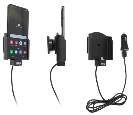 Brodit Aktivhalterung mit USB-Kabel und Zigarettenanzünder-Adapter, Samsung Galaxy S22 5G SM-S901B/SM-S901B/DS in der Gruppe Car-HiFi / Smartphone im Auto / Handyhalterungen bei BRL (240721293)