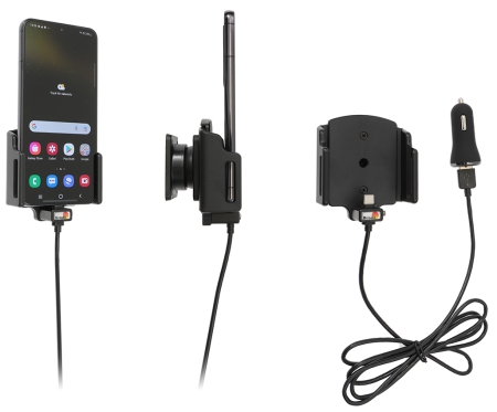 Brodit Aktivhalterung mit USB-Kabel und Zigarettenanzünder-Adapter, Samsung Galaxy S22 5G SM-S901B/SM-S901B/DS in der Gruppe Car-HiFi / Smartphone im Auto / Handyhalterungen bei BRL (240721298)