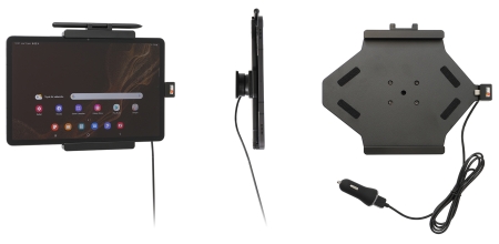 Brodit Aktivhalterung mit USB-Kabel und Zigarettenanzünder-Adapter, Samsung Galaxy Tab S8 SM-X700 in der Gruppe Car-HiFi / Smartphone im Auto / Handyhalterungen bei BRL (240721308)
