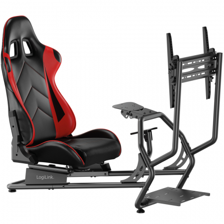 LogiLink Racing Cockpit, Rennsitz mit Monitorhalterung 32-50