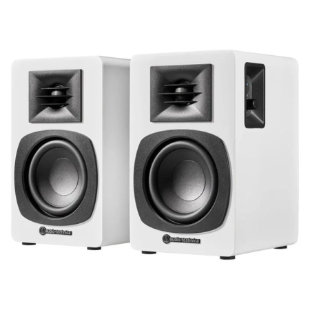 Audio Technica AT-SP3X aktive Stereo-Lautsprecher, weißes Paar in der Gruppe Heim-Audio / Lautsprecher / Aktive Lautsprecher bei BRL (292ATSP3XW)