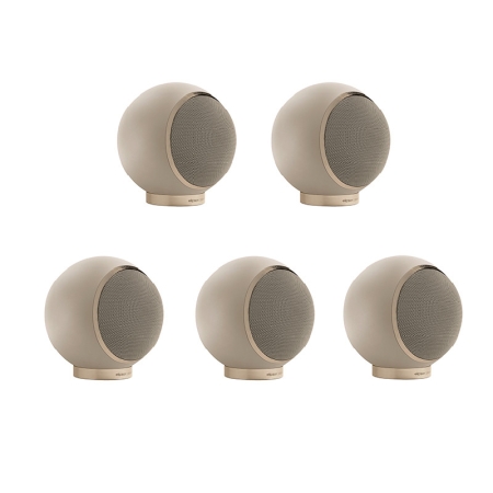 Elipson Planet M Kugellautsprecher 5.0-Set beige in der Gruppe Bundles / Heimpakete / Heim-Lautsprecherpakete bei BRL (303ELIPLAM5SD)