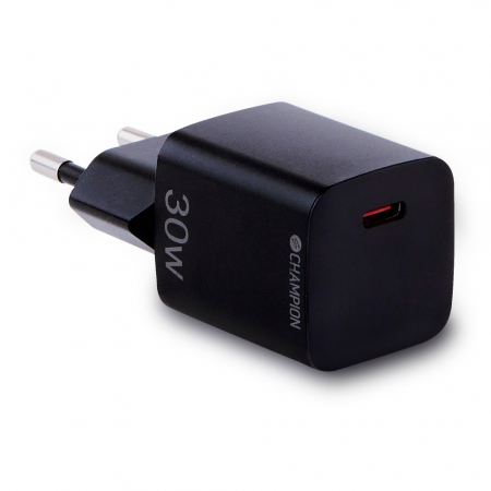Champion Fast Charge Wandladegerät USB-C PD 30W, schwarz in der Gruppe Car-HiFi / Smartphone im Auto / Smartphone-Zubehör bei BRL (31094600CHB)