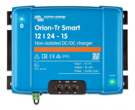 Victron Orion-Tr Smart DC-DC-Ladegerät, 12V in 24V out, nicht isoliert 15A in der Gruppe Car-HiFi / Zubehör / Batterieladegeräte bei BRL (421VOTR122415)