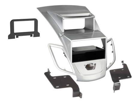 Montagerahmen 2-DIN mit Ablagefach Ford Fiesta, silber in der Gruppe Car-HiFi / Was passt in mein Auto / Ford / Fiesta / Fiesta 2013-2017 bei BRL (700281114212)