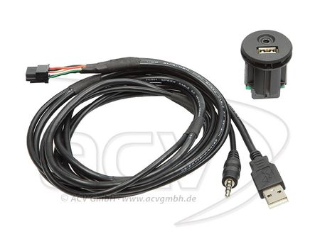 USB + AUX 3,5 mm chassiemontierter Anschluss mit 1,5 m Kabel in der Gruppe Car-HiFi / Was passt in mein Auto / Nissan / Micra / Micra K13 2010-2017 bei BRL (700441213001)