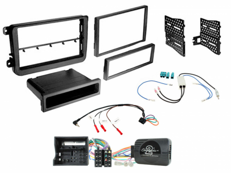 Einbaukit 1/2-DIN Volkswagen MIB-PQ 15>, Schwarz in der Gruppe Car-HiFi / Was passt in mein Auto / Volkswagen / Transporter / Transporter T6 2015-2020 / Radio-Upgrade Transporter T6 2015-2020 bei BRL (701CTKVW23)