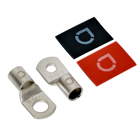 Auto-Connect rote und schwarze Rohrkabelschuh M8/M12, 53 mm² in der Gruppe Car-HiFi / Zubehör / Montagezubehör bei BRL (720L2RT53W)