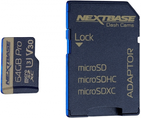 NextBase 64GB U3 Micro-SD-Karte mit Adapter in der Gruppe Car-HiFi / Zubehör / Dashcam bei BRL (750SD64GBU03)