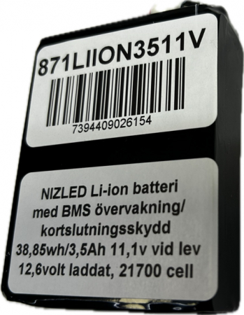 Li-Ion Akku 12,6 V (11,1) 3,5 Ah mit BMS, (Akku für die E30 (E30F) Lampe) in der Gruppe Car-HiFi / LED-Beleuchtung / Enduro / Was passt zu meinem Motorrad / Stark Varg / 2023- bei BRL (871LIION3511V)