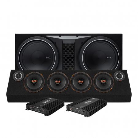 Rockford Fosgate P1-2x12 Basspaket & PSB4645 Raggarplanka mit Verstärker in der Gruppe Bundles / Paket für das Auto / Raggar-Paket bei BRL (SET510P12PKT1)