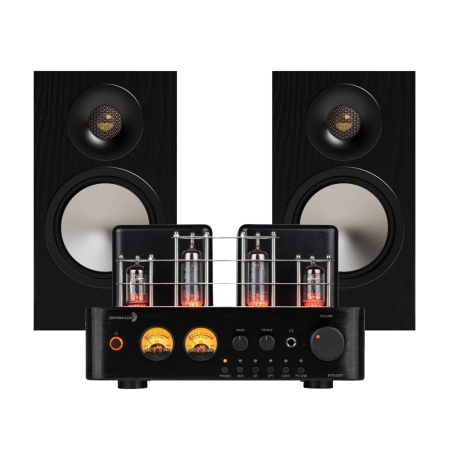 Dayton Audio HTA100 mit Monitor Audio Bronze 50 7G in Schwarz, Stereo-Paket in der Gruppe Bundles / Heimpakete / Stereo-Sets bei BRL (SETB507GPKT8)