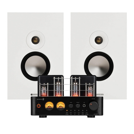 Dayton Audio HTA100 mit Monitor Audio Bronze On-Wall 7G in Weiß, Stereo-Paket in der Gruppe Bundles / Heimpakete / Stereo-Sets bei BRL (SETBONWALL7GPKT5)