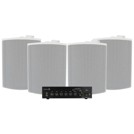 Dayton Audio DA40T mit 4 Stück Visaton WB16 in Weiß, kommerzielles 100V-Paket in der Gruppe Bundles / Heimpakete / Multiroom-Pakete bei BRL (SETDA40TPKT1)