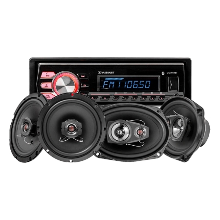 Bass Habit DMR10BT-Autolautsprecherpaket mit Rebel-Lautsprechern in der Gruppe Bundles / Paket für das Auto / Autoradio-Sets bei BRL (SETDMR10BTREBEL)