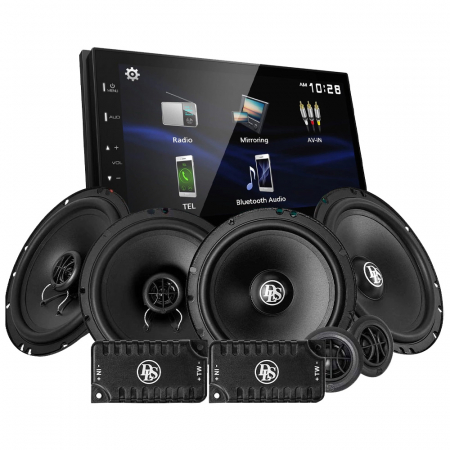 Kenwood DMX129BT & DLS PA Front- und Hecksystem, Auto-Stereo-Paket in der Gruppe Bundles / Paket für das Auto / Autoradio-Sets bei BRL (SETDMX129BTPA620)