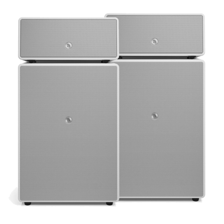 2er-Pack Audio Pro Drumfire II W Wi-Fi-Lautsprecher mit Google Cast & AirPlay 2, weiß in der Gruppe Bundles / Heimpakete / Heim-Lautsprecherpakete bei BRL (SETDRUMFIREIIWPKT2)