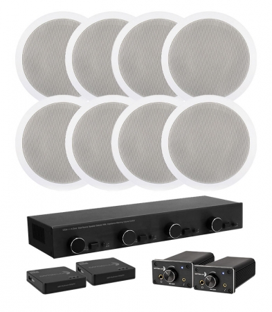 Dayton Audio DTA-120BT mit Lautsprecherumschalter, WiFi-Adapter & 4 Lautsprecherpaaren in der Gruppe Bundles / Heimpakete / Multiroom-Pakete bei BRL (SETDTA120PKT25)