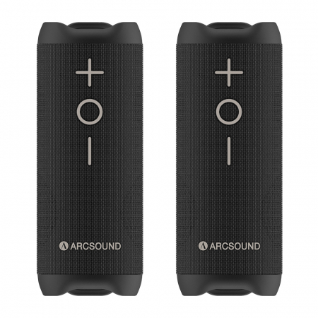 2er-Pack Arcsound EDGE Bluetooth-Lautsprecher, schwarz