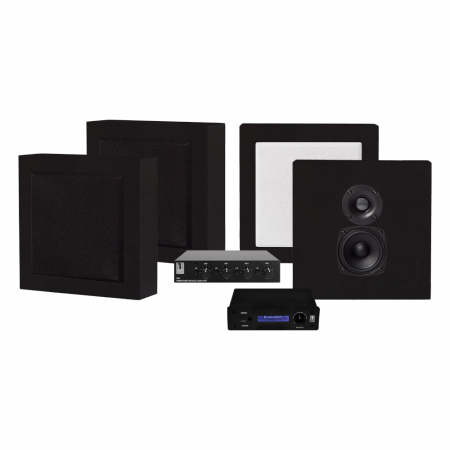 System One A50BT, SC4B & 2 Paare mattschwarzer DLS Flatbox Mini in der Gruppe Bundles / Heimpakete / Multiroom-Pakete bei BRL (SETFLATBOXMINIPKT2)