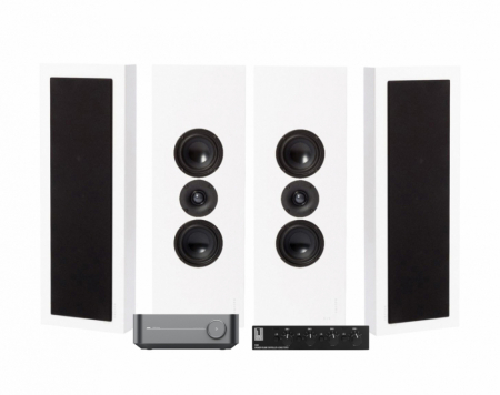 WiiM Amp, SC4B & 2 Paare mattweißer DLS Flatbox XL in der Gruppe Bundles / Heimpakete / Multiroom-Pakete bei BRL (SETFLATBOXXLPKT1)