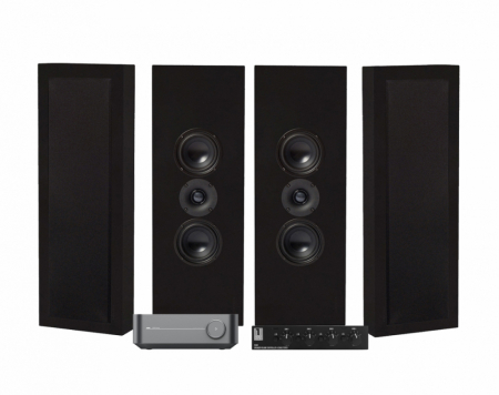 WiiM Amp, SC4B & 2 Paare mattschwarzer DLS Flatbox XL in der Gruppe Bundles / Heimpakete / Multiroom-Pakete bei BRL (SETFLATBOXXLPKT2)