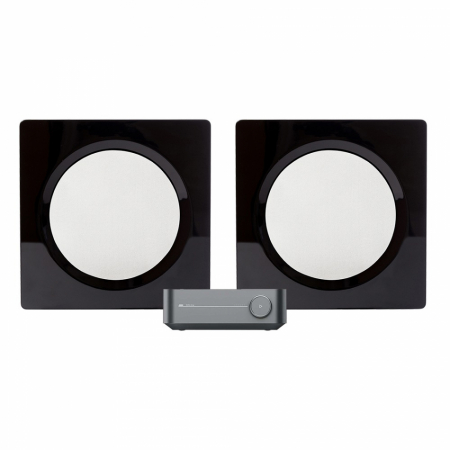 WiiM Amp & DLS Flatbox D-One 2.0-Stereo-Set, schwarz/weiß in der Gruppe Bundles / Heimpakete / Stereo-Sets bei BRL (SETHDONEPKT1)