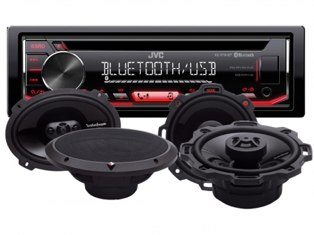 JVC KD-R794BT & Rockford Fosgate PUNCH-Lautsprecher in der Gruppe Bundles / Paket für das Auto / Autoradio-Sets bei BRL (SETKDR794PUNCH)