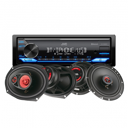 JVC KD-X382BT & Bass Habit Play-Lautsprecher, Car-Audio-Paket in der Gruppe Bundles / Paket für das Auto / Autoradio-Sets bei BRL (SETKDX382BTPLAY)